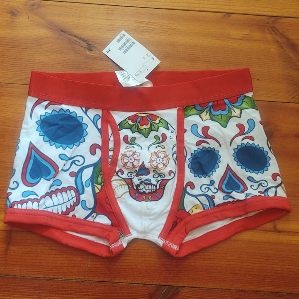 Day of the dead skulls cotton boxer briefs S & XS